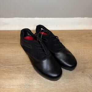Capezio Women's Tapsonic Tap Leather Shoes Black Silver Heel Size 10.5 K542